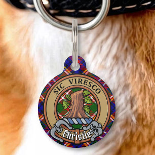 Médaillon Pour Animaux Blason de Clan Christie sur tartan