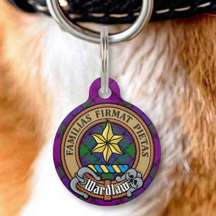 Médaillon Pour Animaux Blason de Clan Wardlaw sur tartan