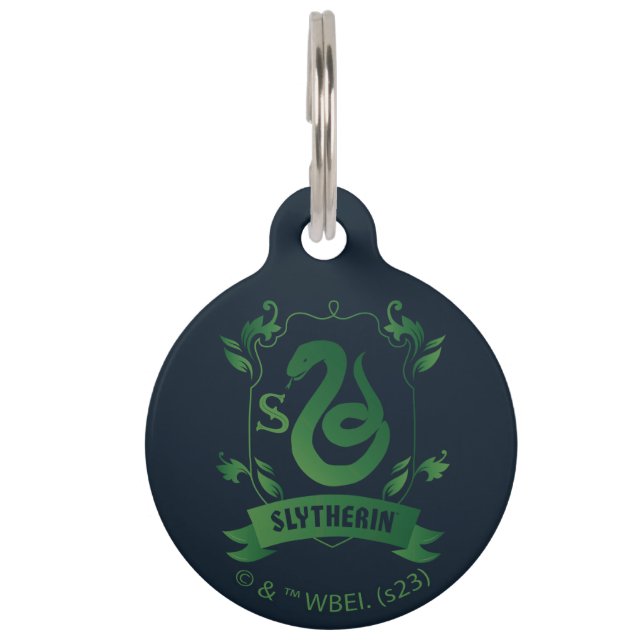 Médaillon Pour Animaux Blason de la maison SLYTHERIN™ orné (Devant)