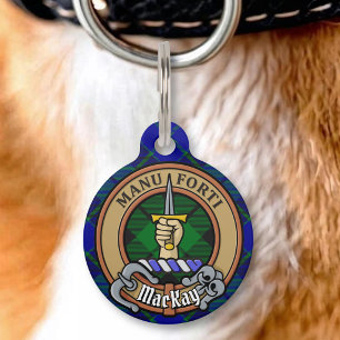 Médaillon Pour Animaux Blason du clan MacKay sur tartan