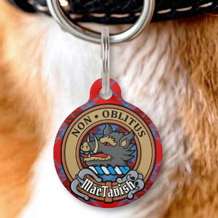 Médaillon Pour Animaux Blason du clan MacTavish sur tartan