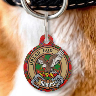 Médaillon Pour Animaux Blason du clan Munro sur tartan