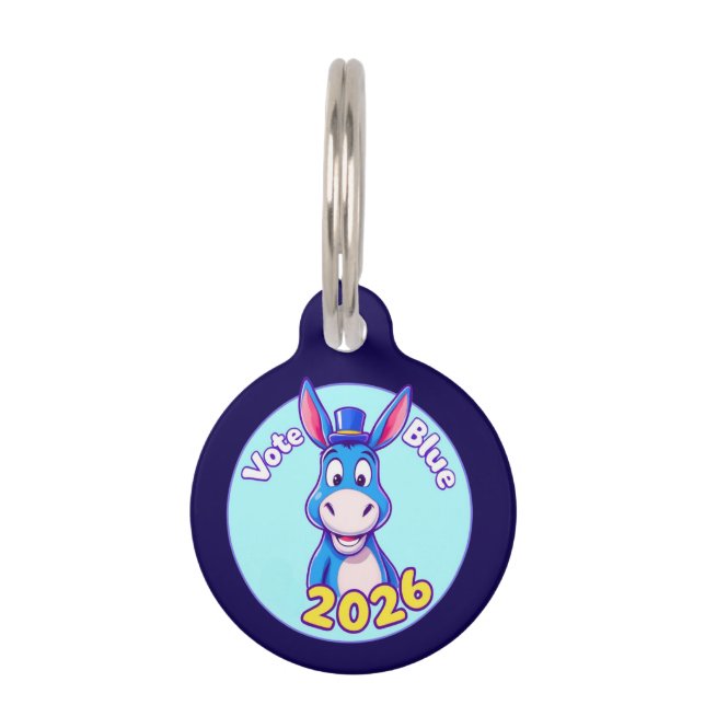 Médaillon Pour Animaux bleu du vote en 2026 (Devant)