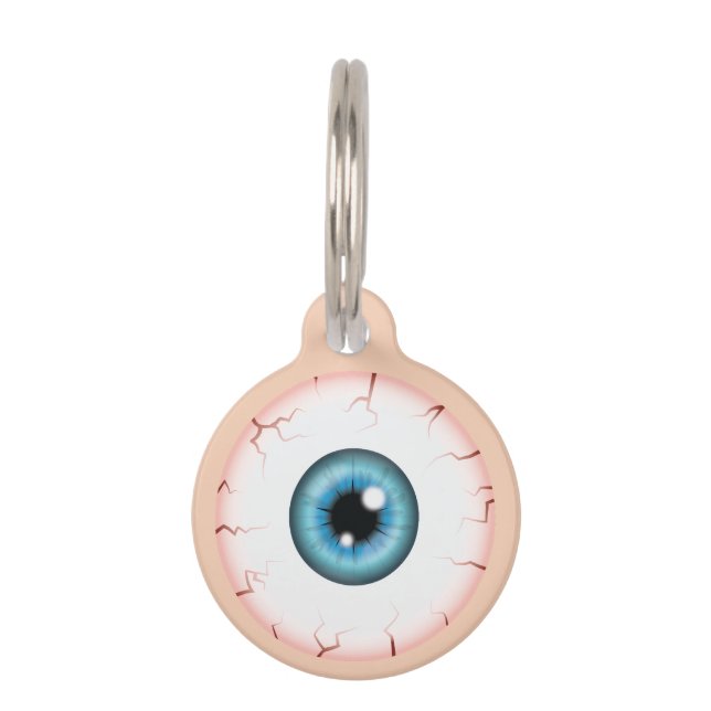 Médaillon Pour Animaux Bleu Iris Eyeball Blooshot OEil Halloween Eyeball (Devant)
