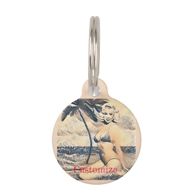 Médaillon Pour Animaux Blonde Kneeling Modèle de bikini Thunder_Cove (Devant)