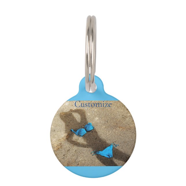 Médaillon Pour Animaux Blue Bikini Beach Sand Thunder_Cove (Devant)