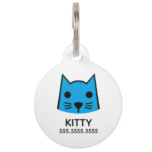 Médaillon Pour Animaux Blue Cat, détails personnalisés pour animaux de co