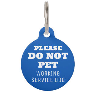 Médaillon Pour Animaux Blue Do Not Pet Service Chien
