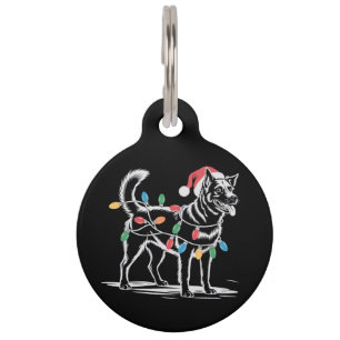 Médaillon Pour Animaux Blue Heeler festif Chien de berger australien Noël