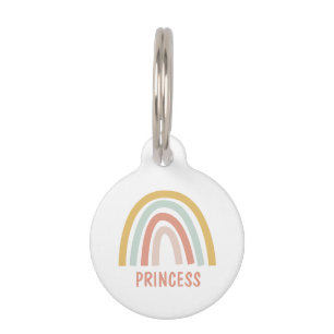 Médaillon Pour Animaux Boho Pastel Rainbow Personnalisé