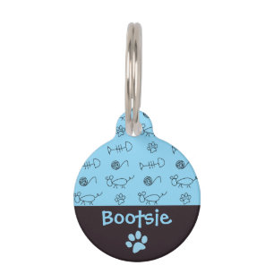 Médaillon Pour Animaux Bones de poisson et souris chat animal de compagni