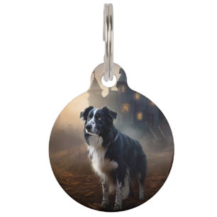 Médaillon Pour Animaux Border Collie Halloween Épouvantable