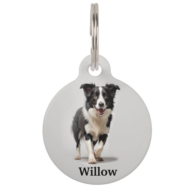 Médaillon Pour Animaux Border Collie Personnalisé (Devant)