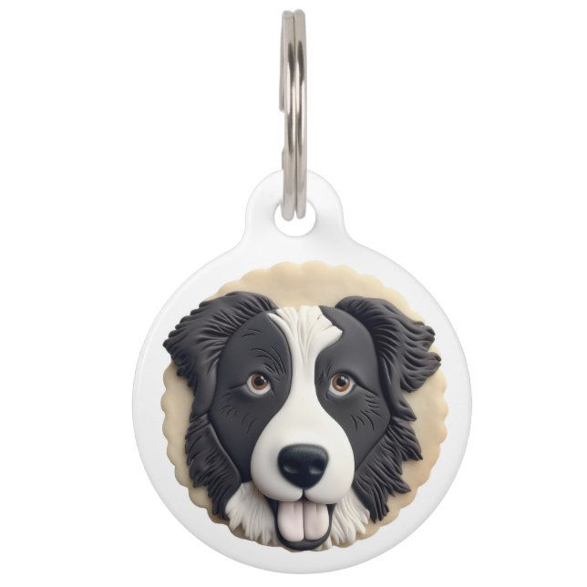 Médaillon Pour Animaux Bordure Collie Chien 3D inspiré (Devant)