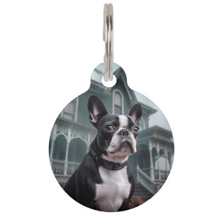 Médaillon Pour Animaux Boston Terrier Halloween Épouvantable