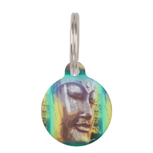 Médaillon Pour Animaux Bouddha font face au vert