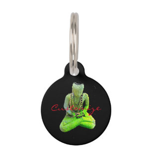 Médaillon Pour Animaux Bouddha vert moussu Thunder_Cove méditant