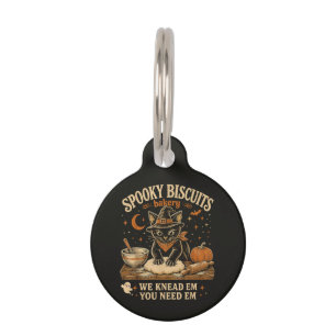 Médaillon Pour Animaux Boulangerie de biscuits effrayants Black Cat Hallo