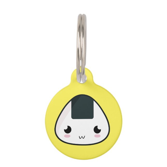 Médaillon Pour Animaux Boule de riz de Kawaii (Devant)