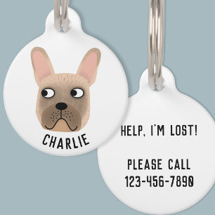 Médaillon Pour Animaux Bouledogue Français Fauve