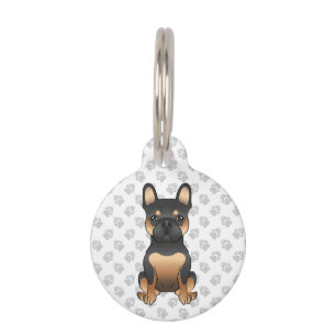 Médaillon Pour Animaux Bouledogue français noir et fauve / Frenchie et in