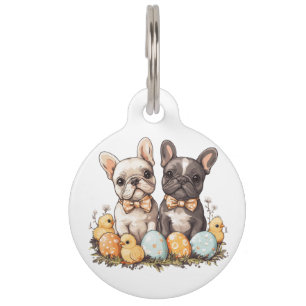Médaillon Pour Animaux Bouledogues français de Pâques