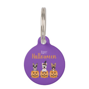 Médaillon Pour Animaux Bouledogues Français Joyeux Halloween