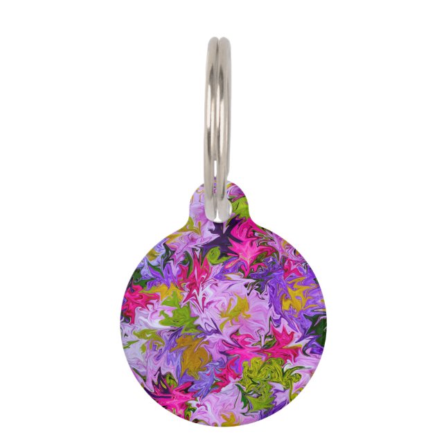 Médaillon Pour Animaux Bouquet de conception florale d'art abstrait de (Devant)