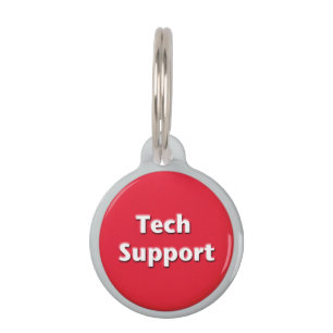 Médaillon Pour Animaux Bouton Panique rouge du support technique