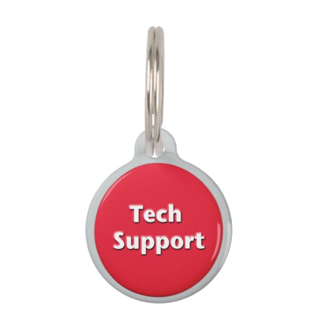 Médaillon Pour Animaux Bouton Panique rouge du support technique (Devant)