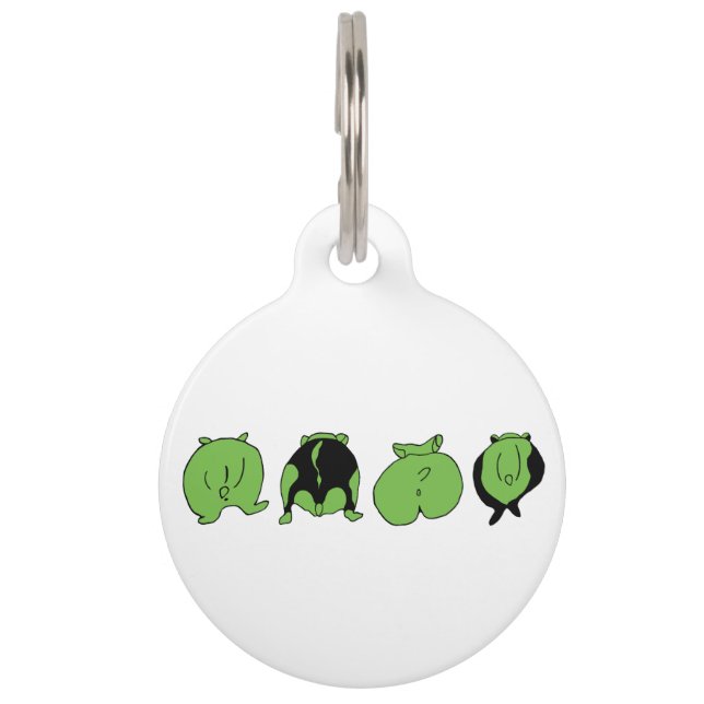 Médaillon Pour Animaux Boutons de hamster vert (Devant)