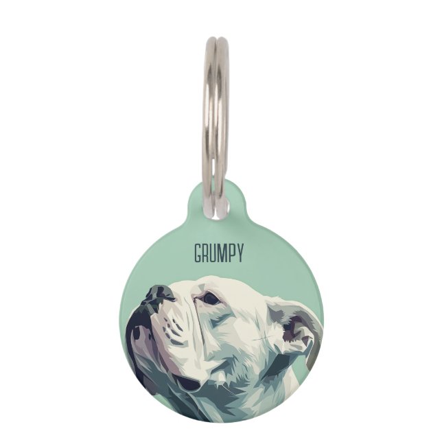 Médaillon Pour Animaux Boxer Blanc (Devant)