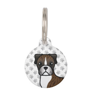 Médaillon Pour Animaux Boxer Bringé Chien de Dessin Animé Mignon & Infos
