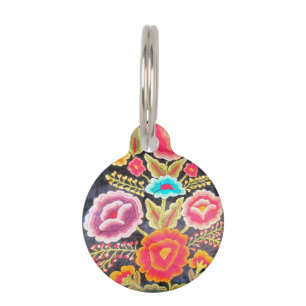 Médaillon Pour Animaux Broderie mexicaine
