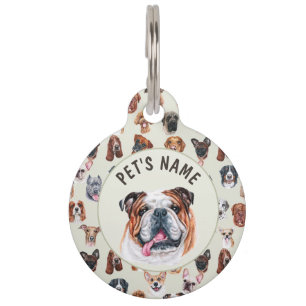 Médaillon Pour Animaux bulldog et amis anglais personnalisés