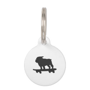 Médaillon Pour Animaux Bulldog sur un skateboard - Choisir la couleur arr