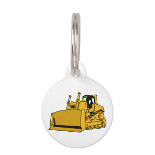 Médaillon Pour Animaux Bulldozer