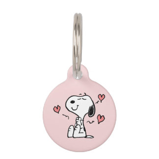 Médaillon Pour Animaux cacahuètes | Coeurs de snoopy