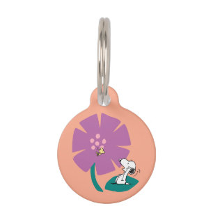 Médaillon Pour Animaux cacahuètes   Illustration de la nature Fleur pourp