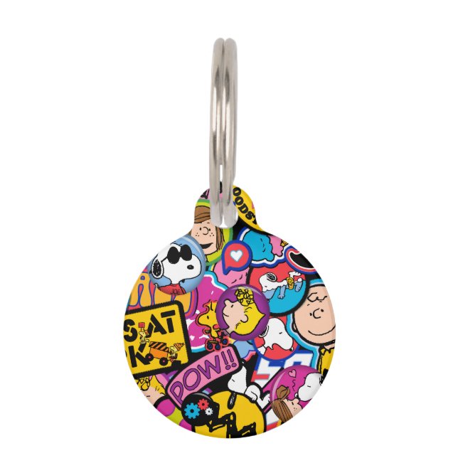 Médaillon Pour Animaux cacahuètes | Motif de patchs Mixtape (Devant)