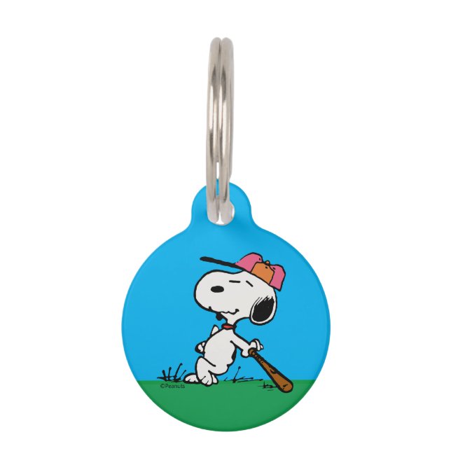 Médaillon Pour Animaux cacahuètes | Snoopy at Bat (Devant)
