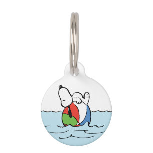 Médaillon Pour Animaux cacahuètes   Snoopy Beach Ball Beach