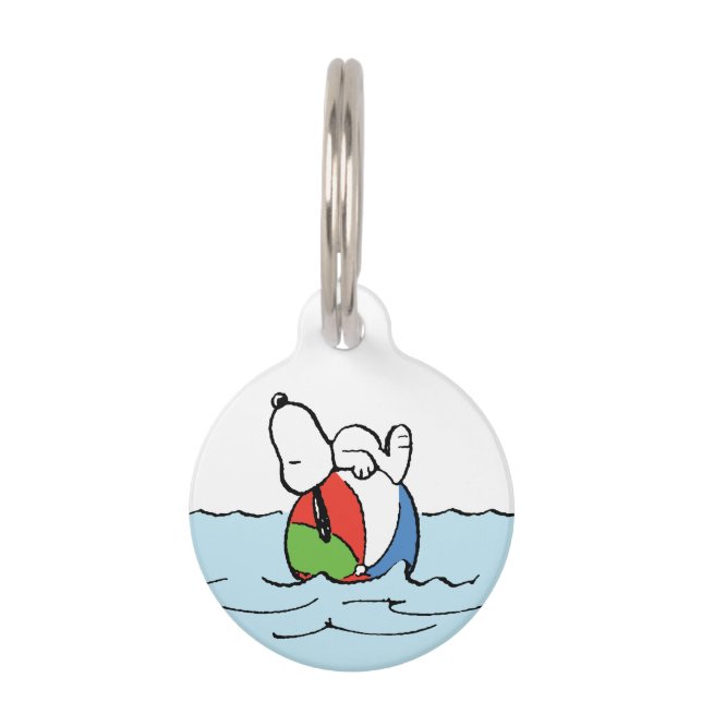 Médaillon Pour Animaux cacahuètes | Snoopy Beach Ball Beach (Devant)