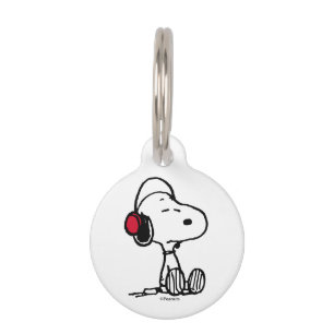 Médaillon Pour Animaux cacahuètes Snoopy dans les casques