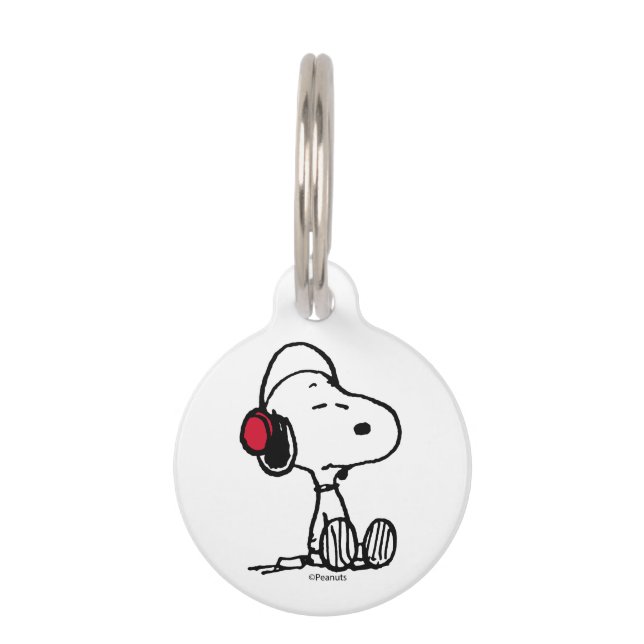 Médaillon Pour Animaux cacahuètes | Snoopy dans les casques (Devant)