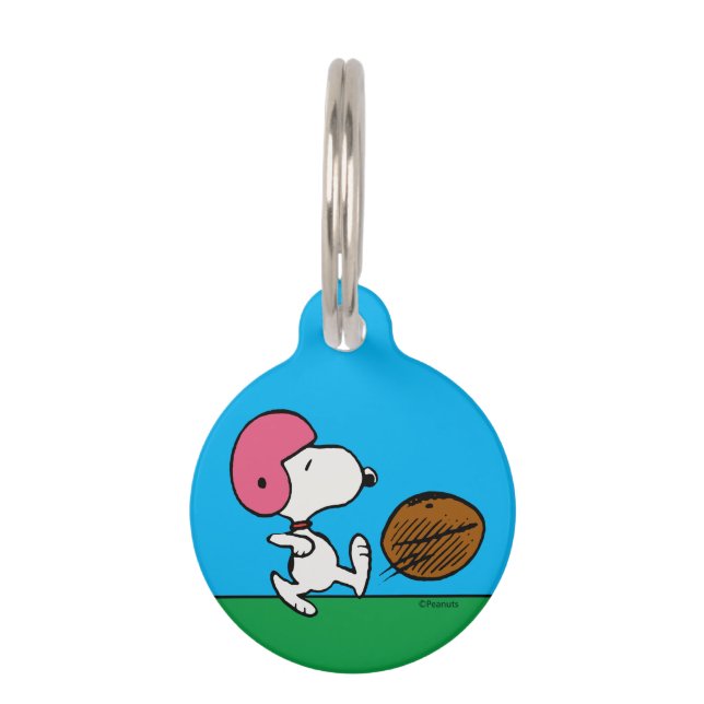 Médaillon Pour Animaux cacahuètes | Snoopy Football Kicker (Devant)