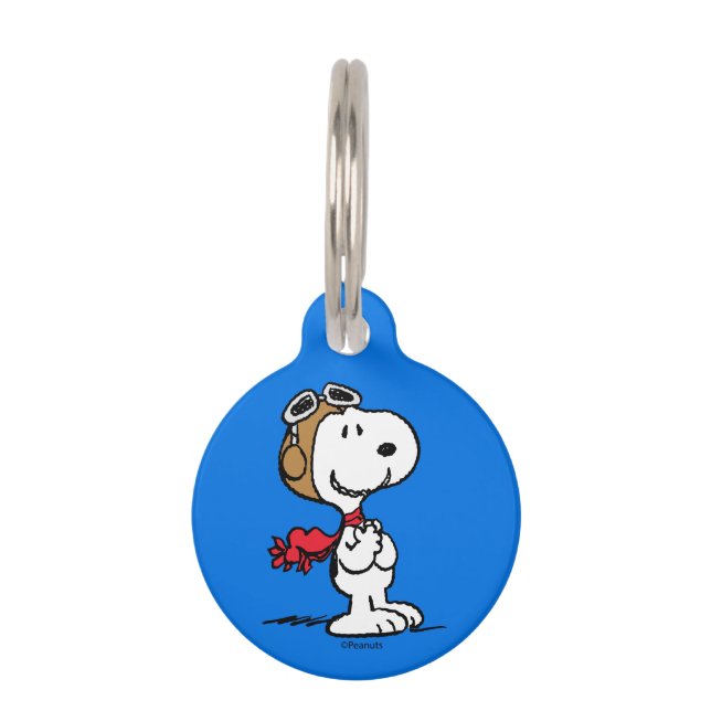 Médaillon Pour Animaux cacahuètes | Snoopy L'As Volant (Devant)