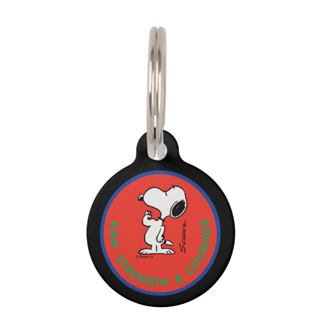 Médaillon Pour Animaux cacahuètes | Snoopy Raw Force & Courage Badge (Devant)
