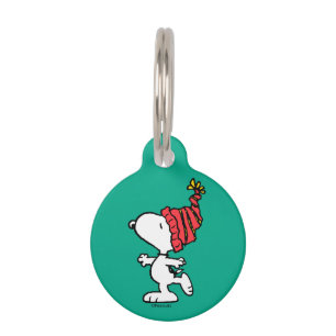 Médaillon Pour Animaux cacahuètes   Snoopy Winter Beanie Casquette