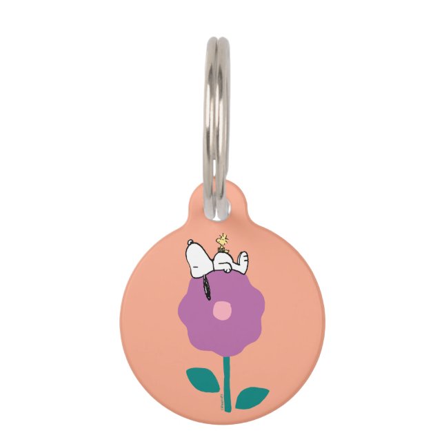 Médaillon Pour Animaux cacahuètes | Snoopy & Woodstock Flower Whististle (Devant)